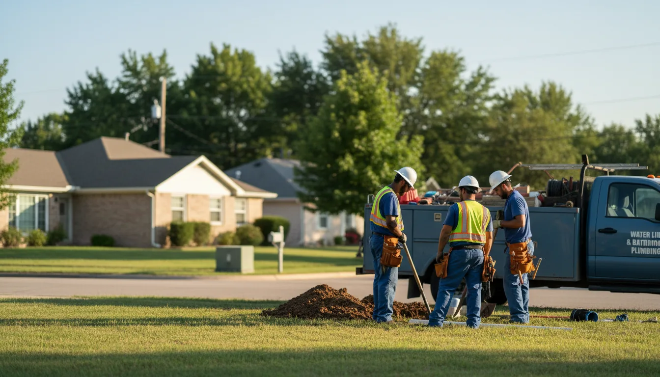 Residential water line and bathroom plumbing service in Oto, IA
